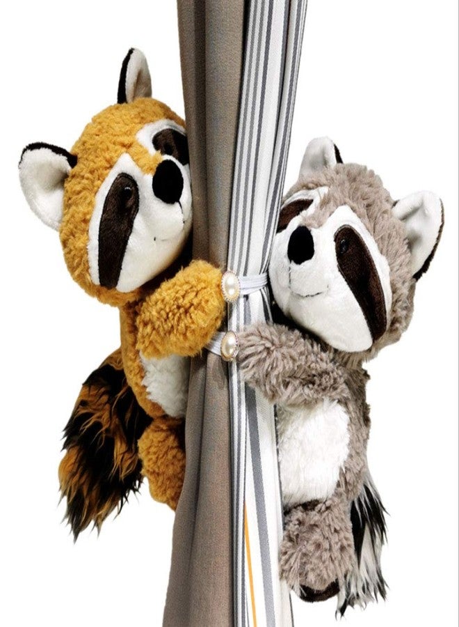 Cciphy 1 Pair Cartoon Curtain Tiebacks Raccoon Window Curtain Hook Curtain Clips Buckle Cute Animal Tieback Buckle Hook Fastener for Living Room Bedroom Curtain (Raccoons C) - Image 5